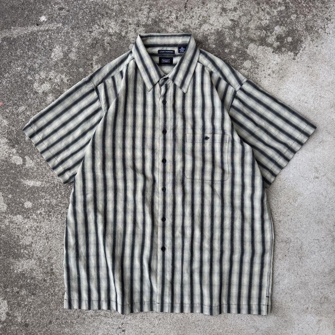2000's haggar S/S shirt ombre check