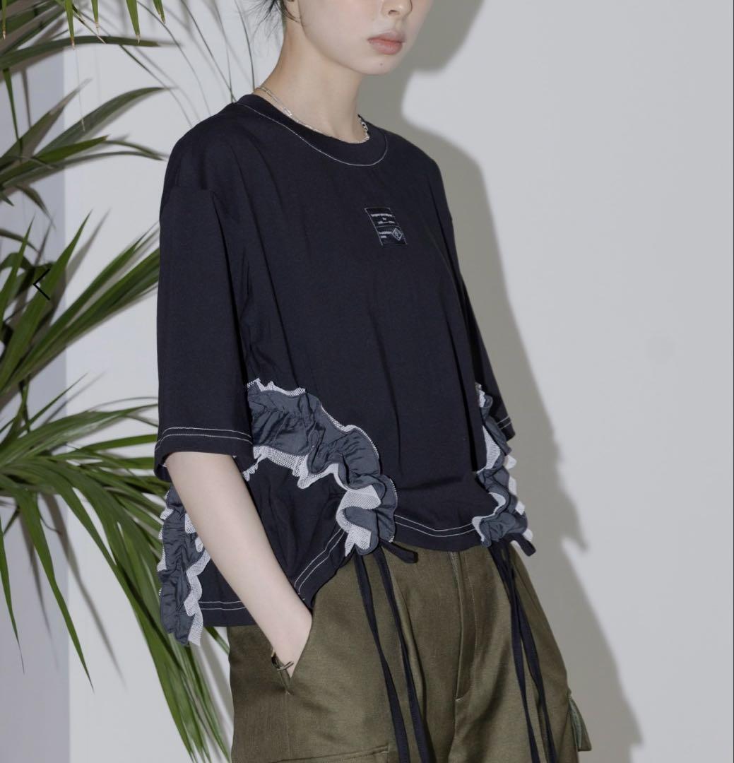 エイミーロウ　サイドフリル ドロスト クロップドTシャツ　Eimee Law