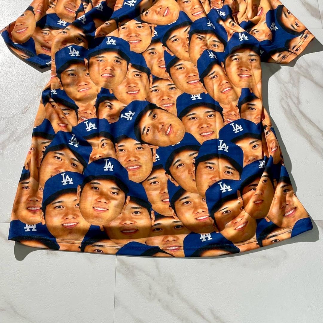 未使用　MLB FOCO 大谷翔平 ドジャース　Tシャツ　フェイス　顔だらけ　L