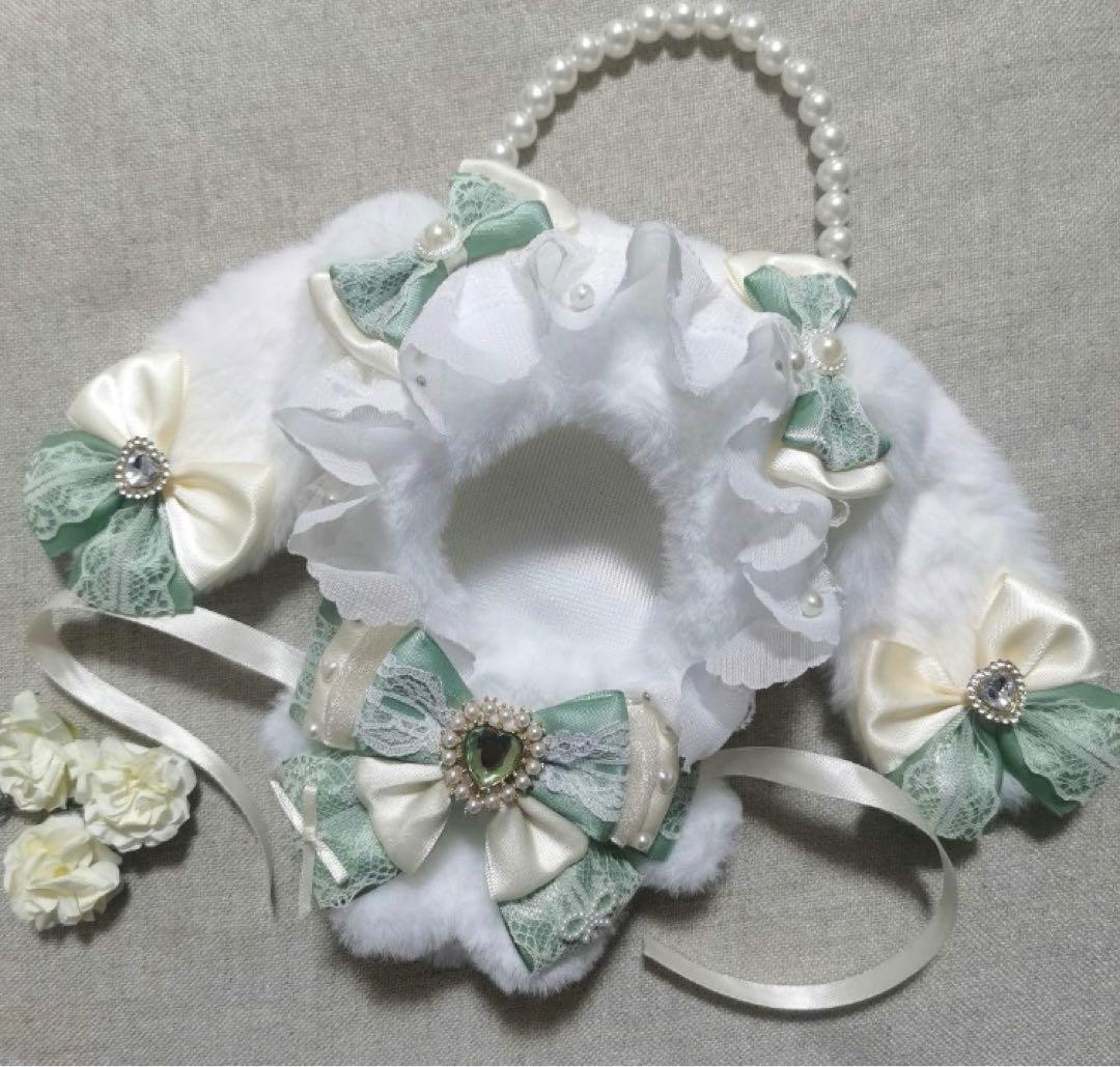 ぬい服 着ぐるみ 16cm 天使のうさぎ　バッグチャーム付きJ140