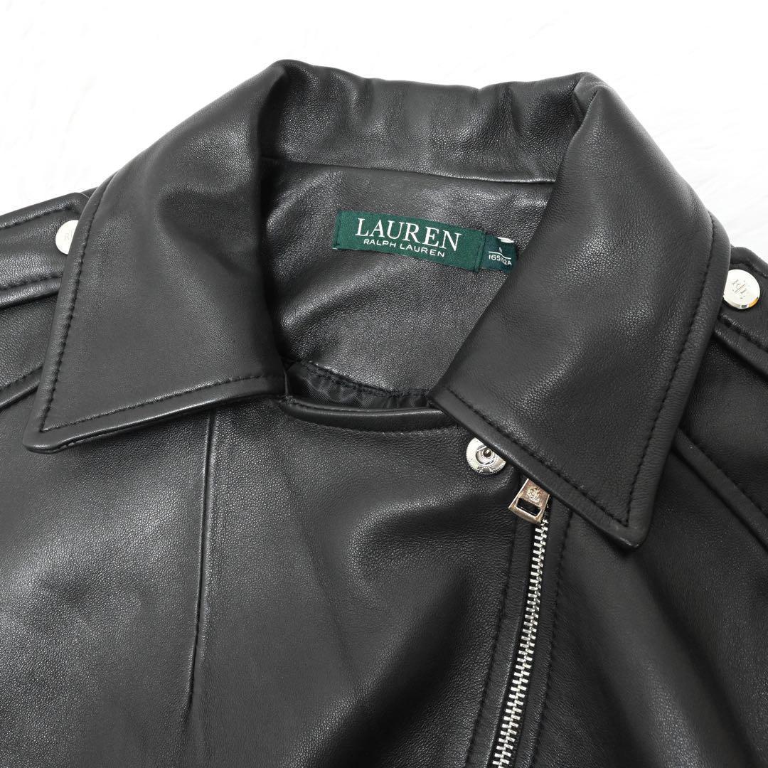 未使用級ローレンラルフローレンダブルライダースジャケットラムレザー羊革 未使用級ローレンラルフローレンダブルライダースジャケットラムレザー羊革