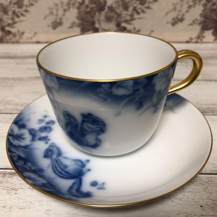 国内正規品】 大倉陶園 アリスの森 リス カップ&ソーサー 1客 - 食器 人気買蔵 大倉陶園 モーニングセット アリスの森 食器