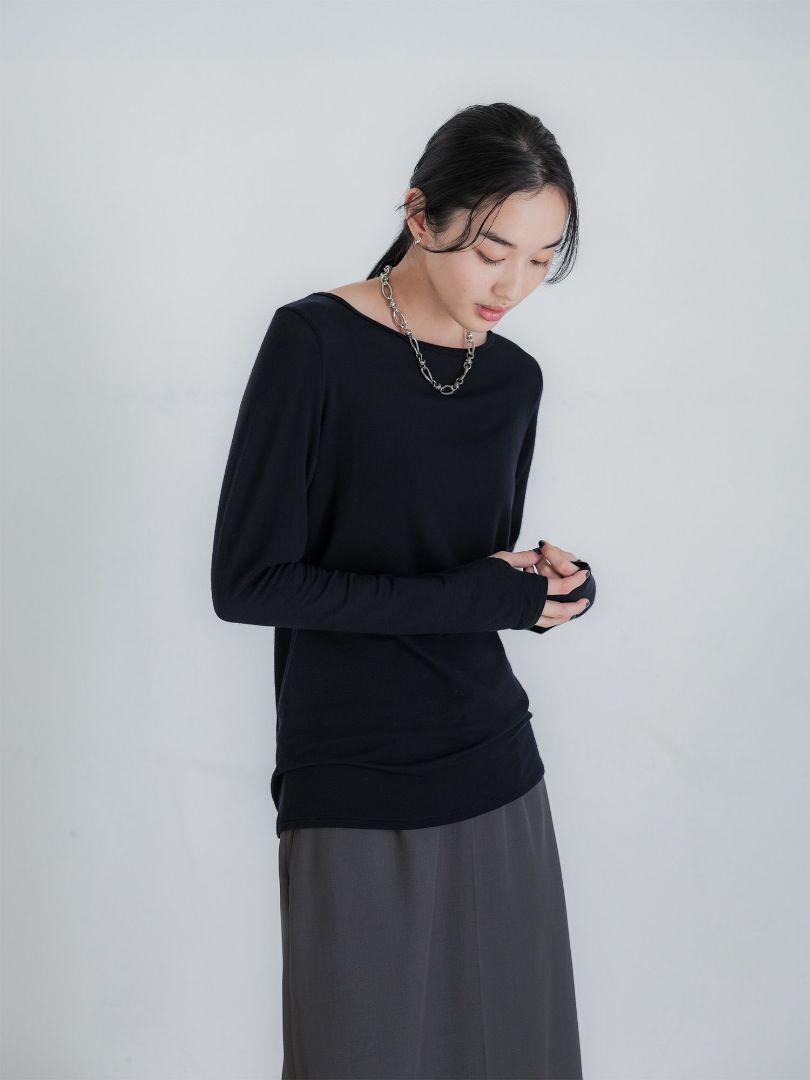 crewre 試着のみ シルクブレンドボートネックロンT 2枚セット