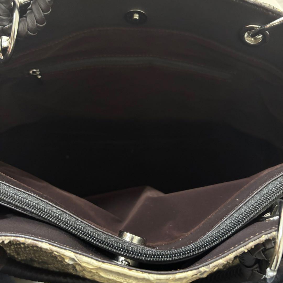 【美品】本蛇革　パイソン　A4トートバック
