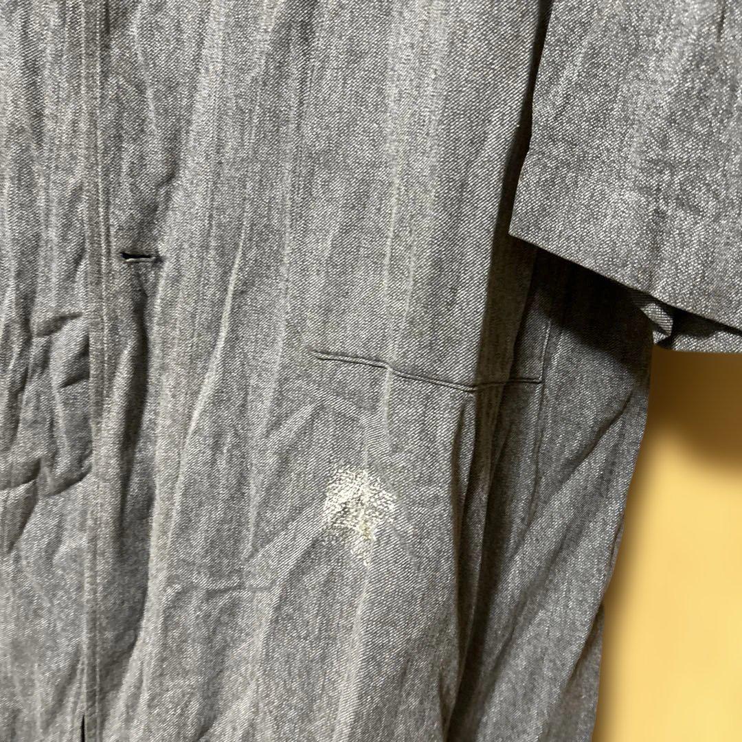 vintage ショップコート ごま塩　前面ポケット付き