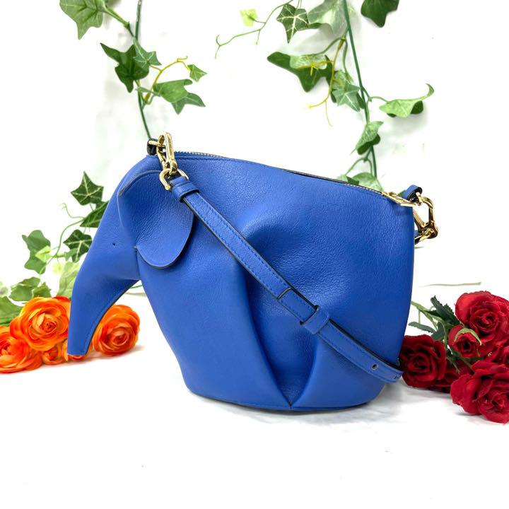 33%割引ブルー系【特別訳あり特価】 ❤️ 美品 ロエベ エレファント 大阪スペシャル ロエベバッグ訳あり ハンドバッグ