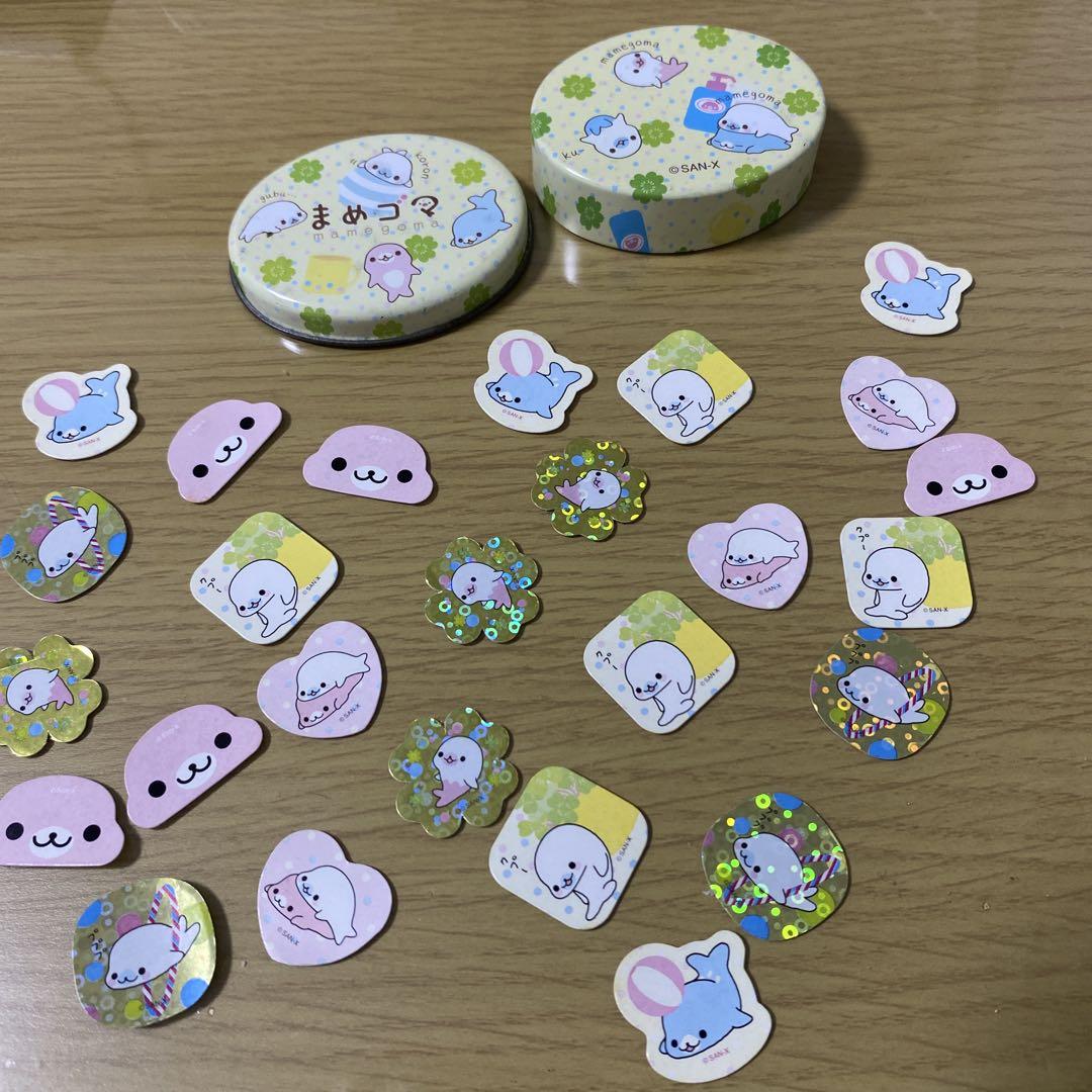缶付きフレークシール まめゴマ ツウィンエンジェル クローバー