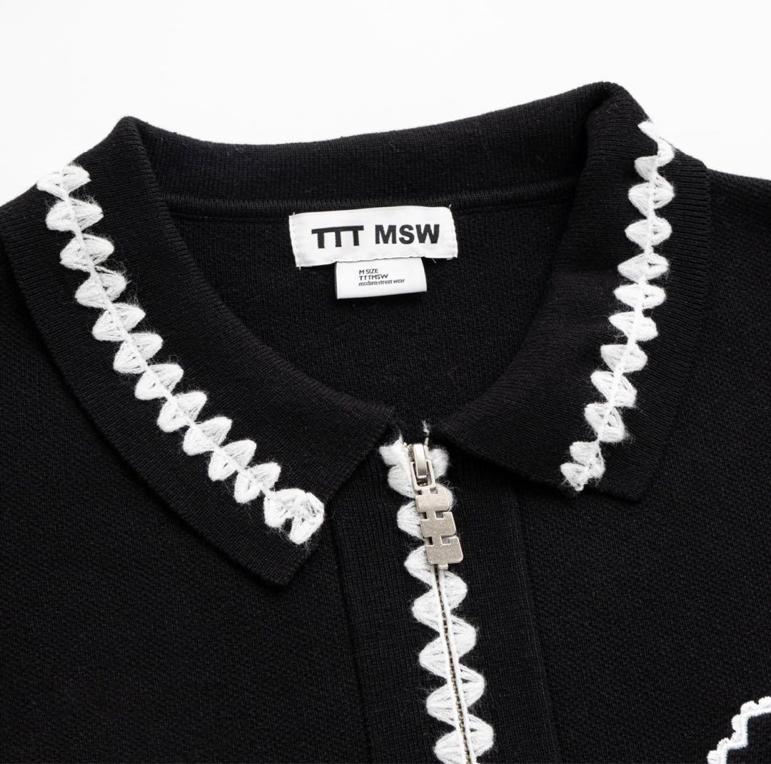 ttt msw Knit polo cardigan BLACK 即完売