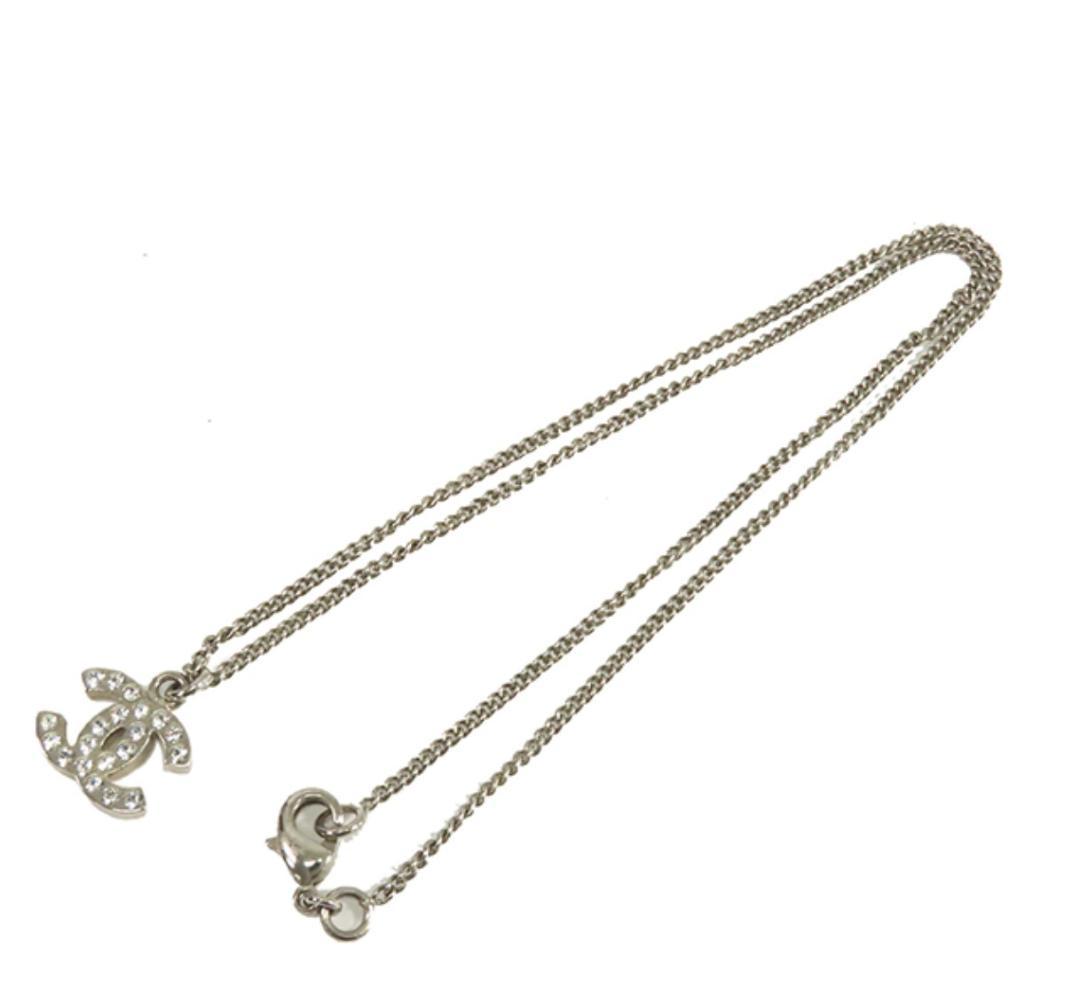 CHANEL/シャネル ココ ネックレス ラインストーン シルバー B12V