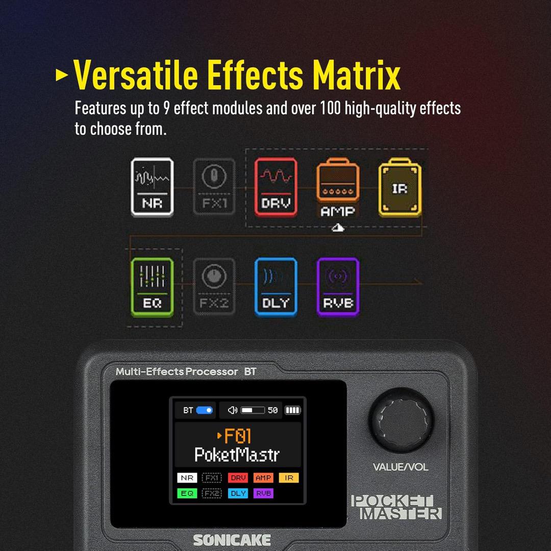 Sonicake Pocket Master 超小型マルチエフェクター　ブラック