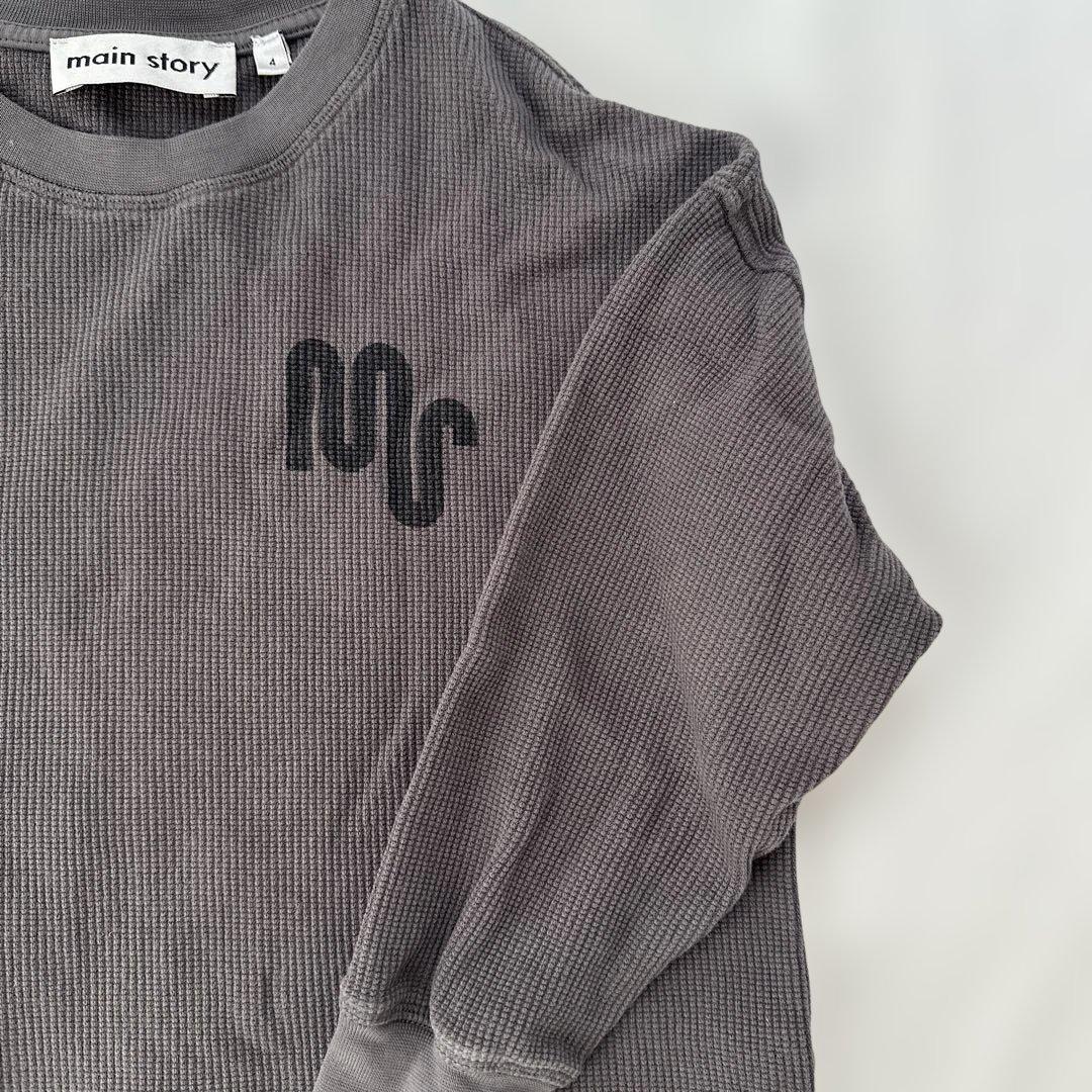 新品未使用】main story ワッフル Waffle Tee Plum Kitten 2y