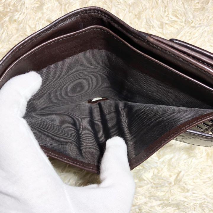大得価豊富な 良品 リボン レザー ゴールドロゴ 茶色 ARpd9-m46732923126 グッチ 折り財布 シマ プリンシー 国産正規店