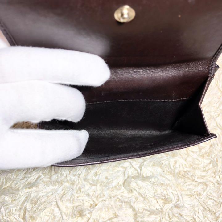大得価豊富な 良品 リボン レザー ゴールドロゴ 茶色 ARpd9-m46732923126 グッチ 折り財布 シマ プリンシー 国産正規店