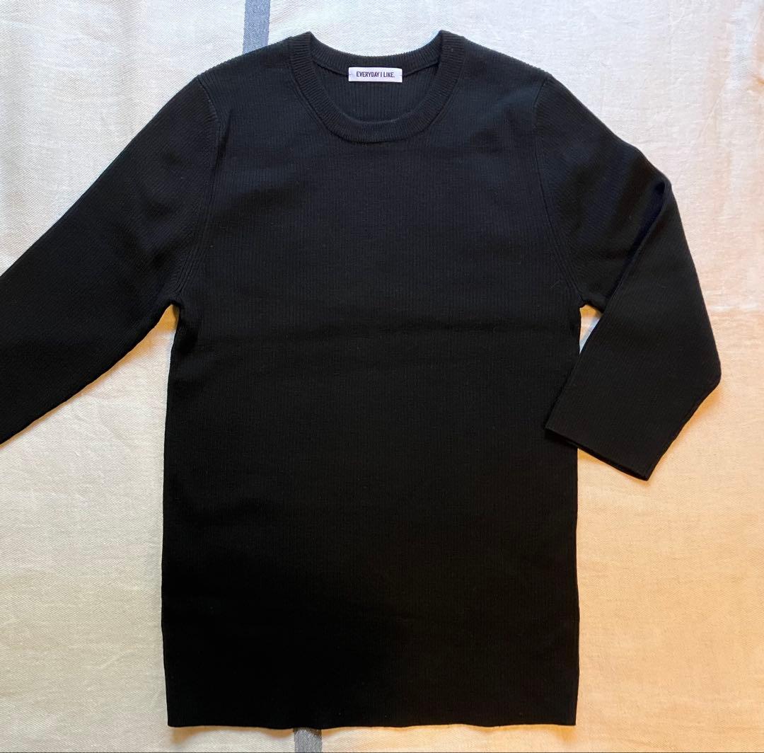 EVERYDAY I LIKE. 七分袖 Rib クルーネック プルオーバー EVERYDAY I LIKE. 七分袖 Rib クルーネック プルオーバー