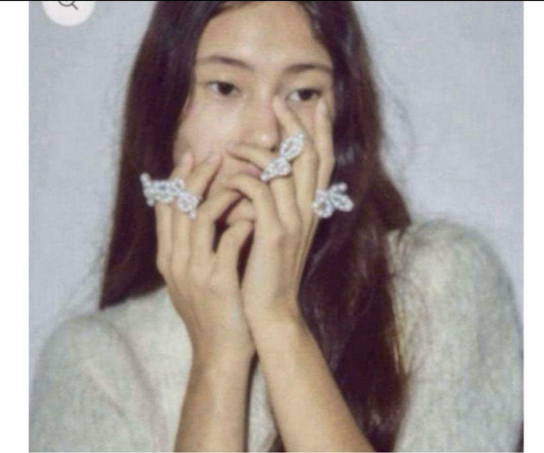 vakt.the shishikui.リボンリング.2個セット ブラックホワイト2個セット vakt.the shishikuiリボンリング