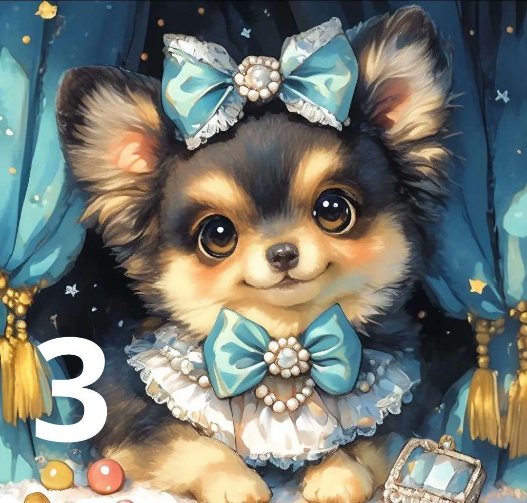 ★オーダーページ★ハンカチ ワンコ柄 藍色 7/11