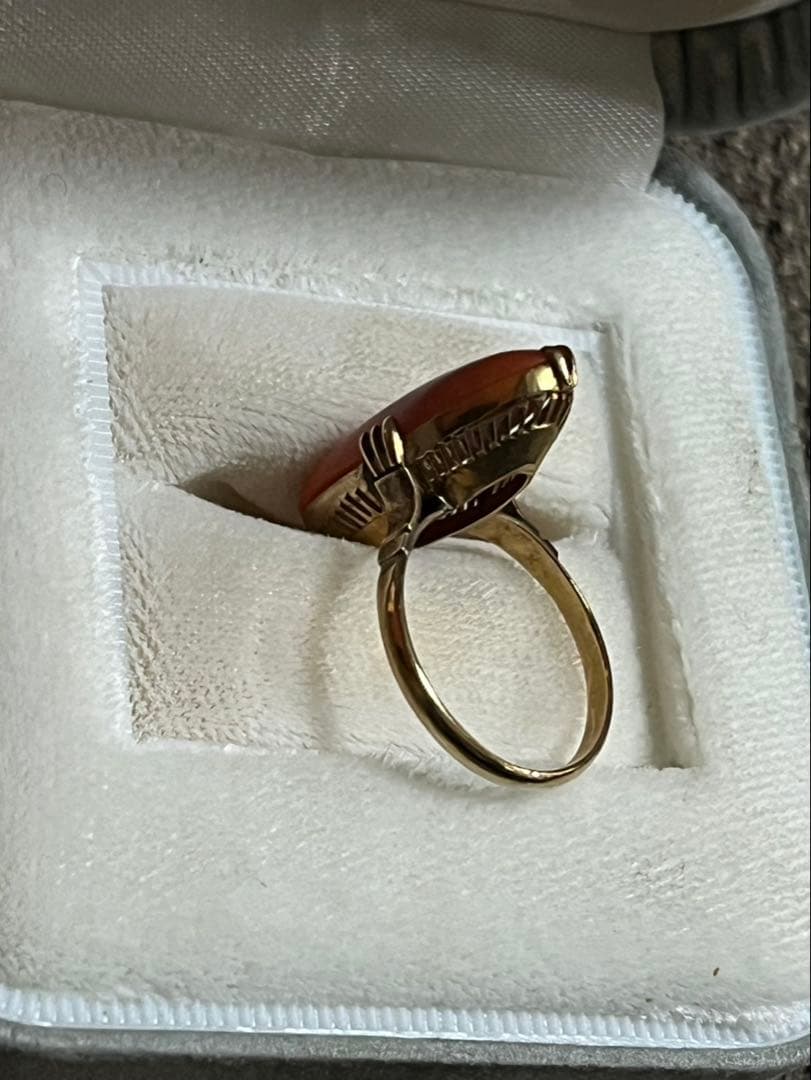 オレンジ サンゴの指輪 K18 11.5号 オレンジ サンゴの指輪 K18 11.5号