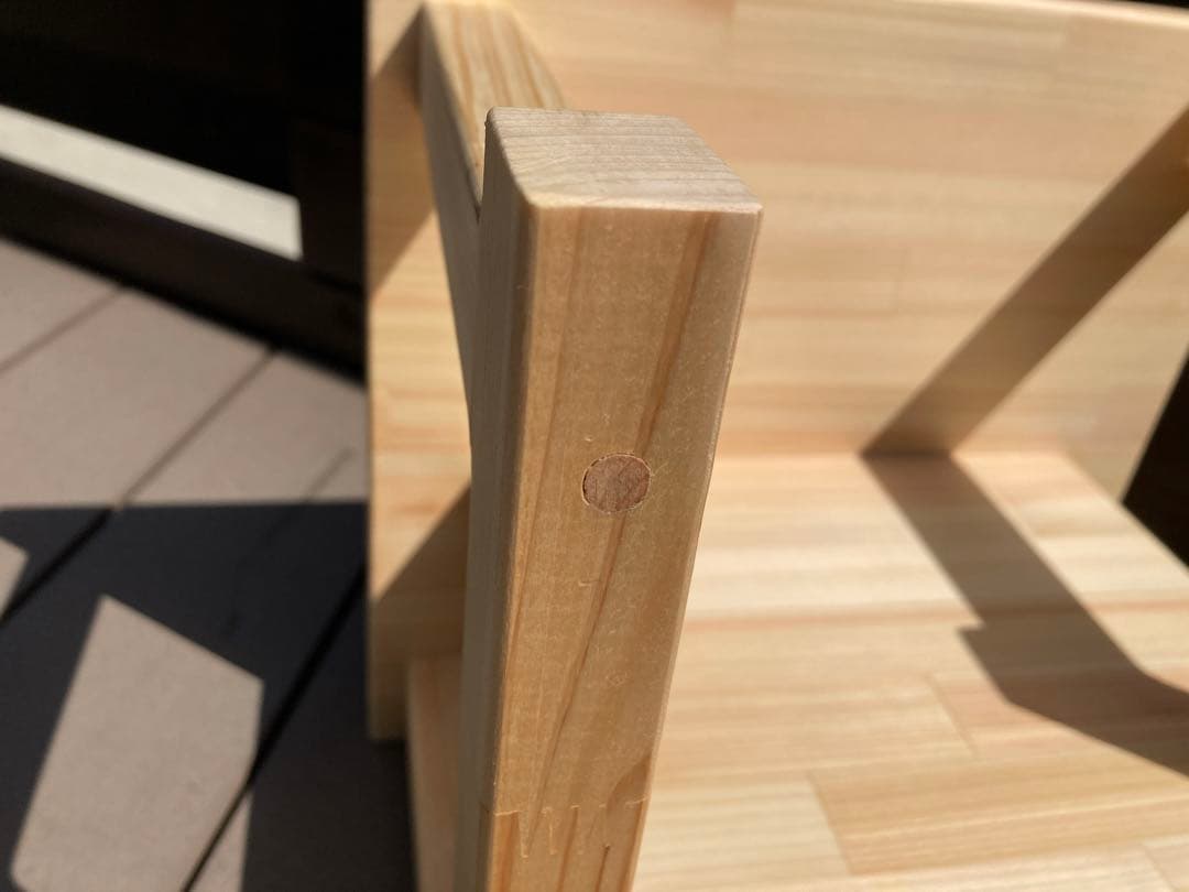 2個セットでお得 ひのき 北欧風 キッズ チェアー スツール 踏み台 長