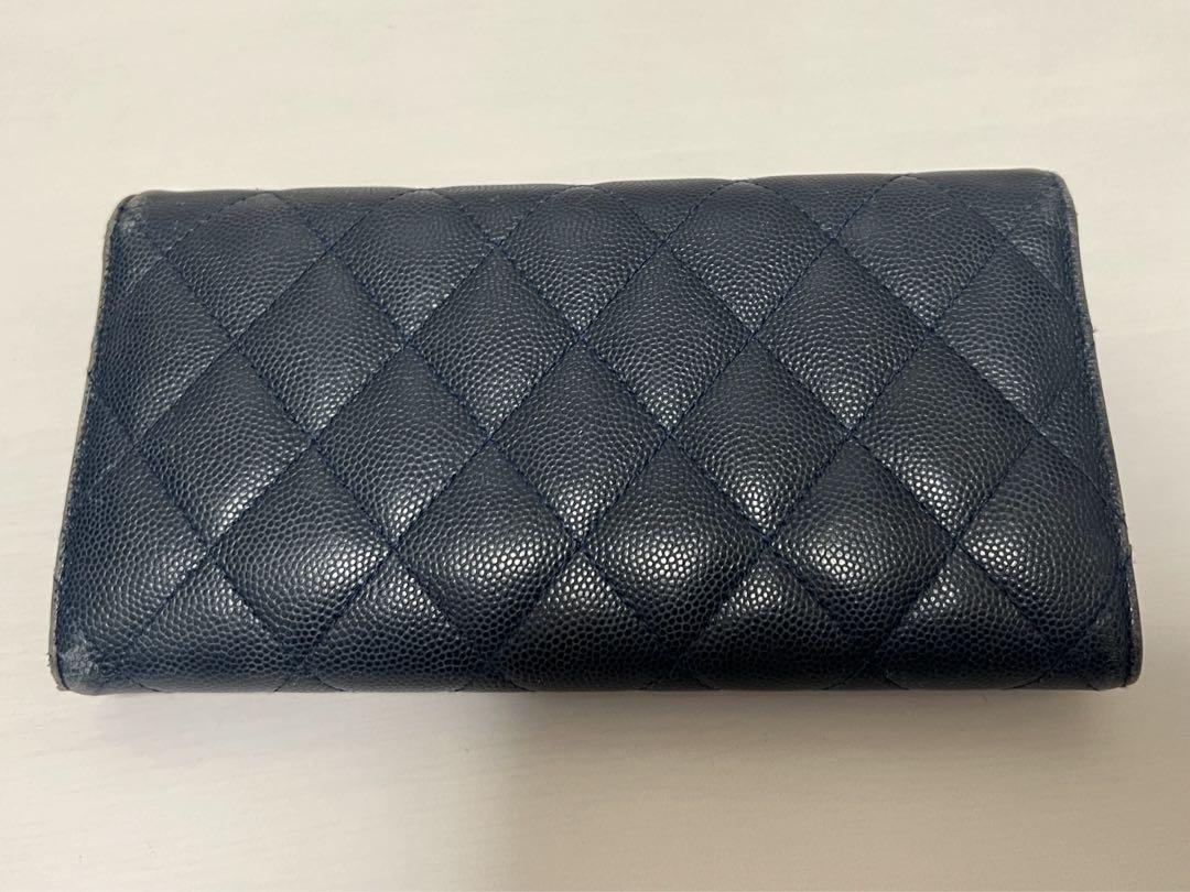 CHANEL ネイビー キルティング 長財布