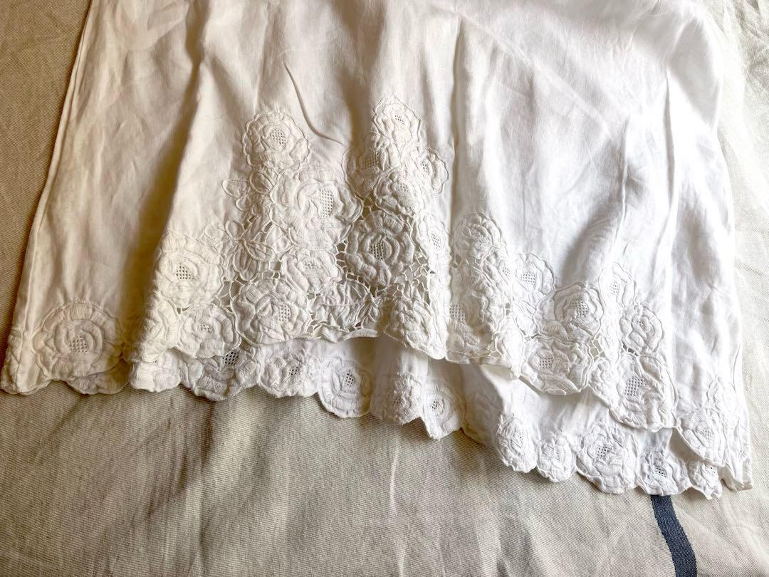 ドレステリア 刺繍 レース リネンワンピース