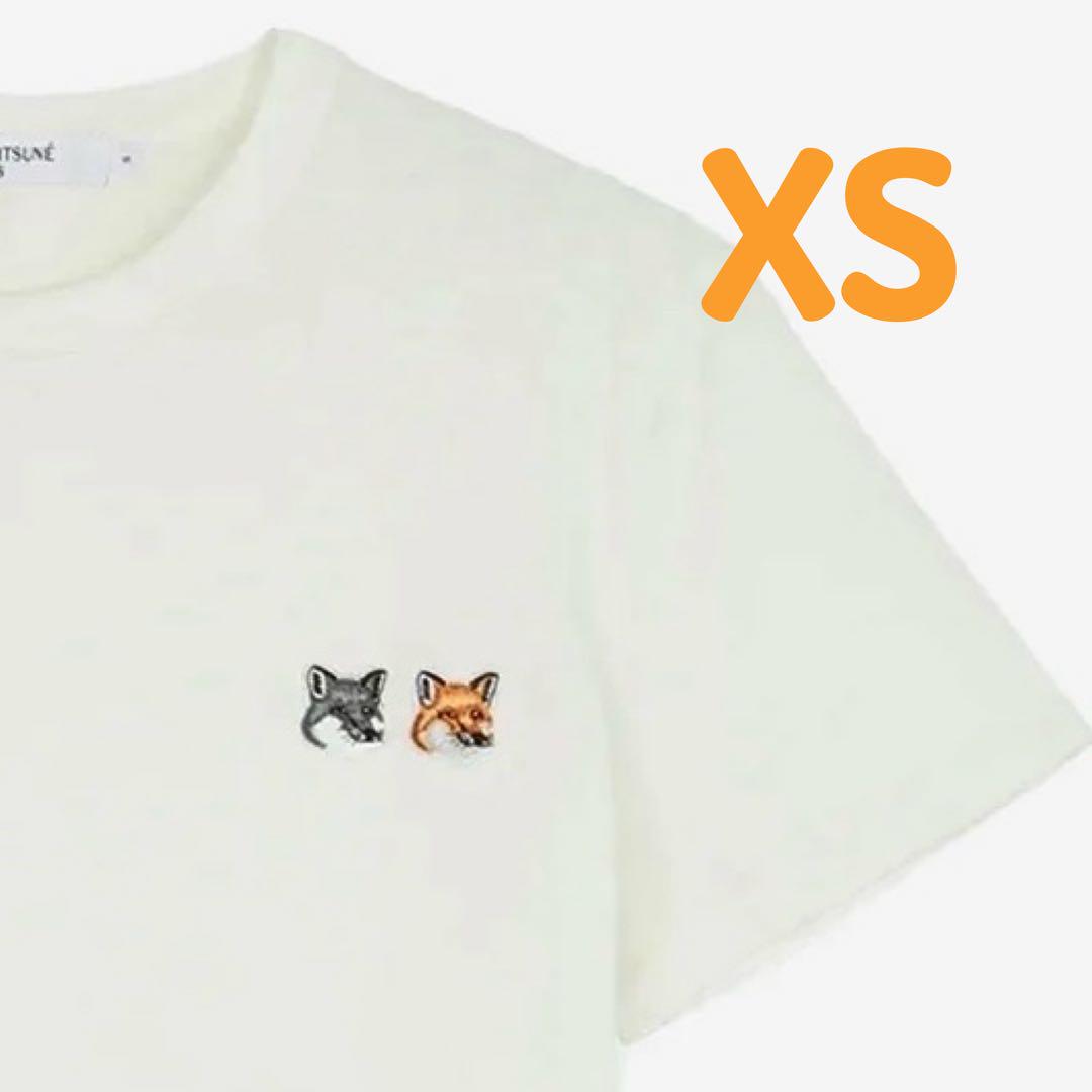 正規品タグ付Maison Kitsune メゾンキツネ Tシャツ XS ホワイトトップス
