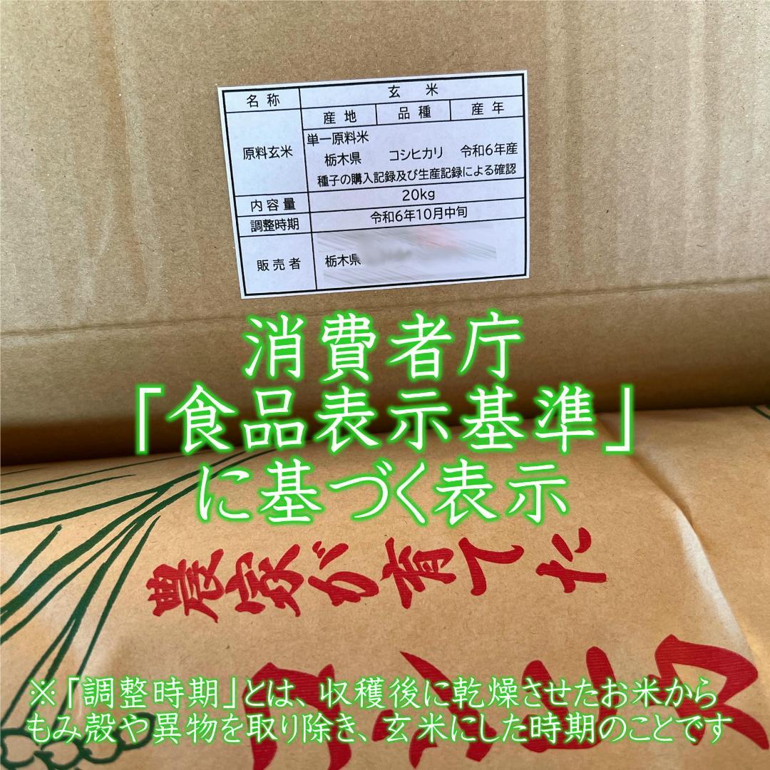 令和６年産コシヒカリ玄米18kg 栃木県産