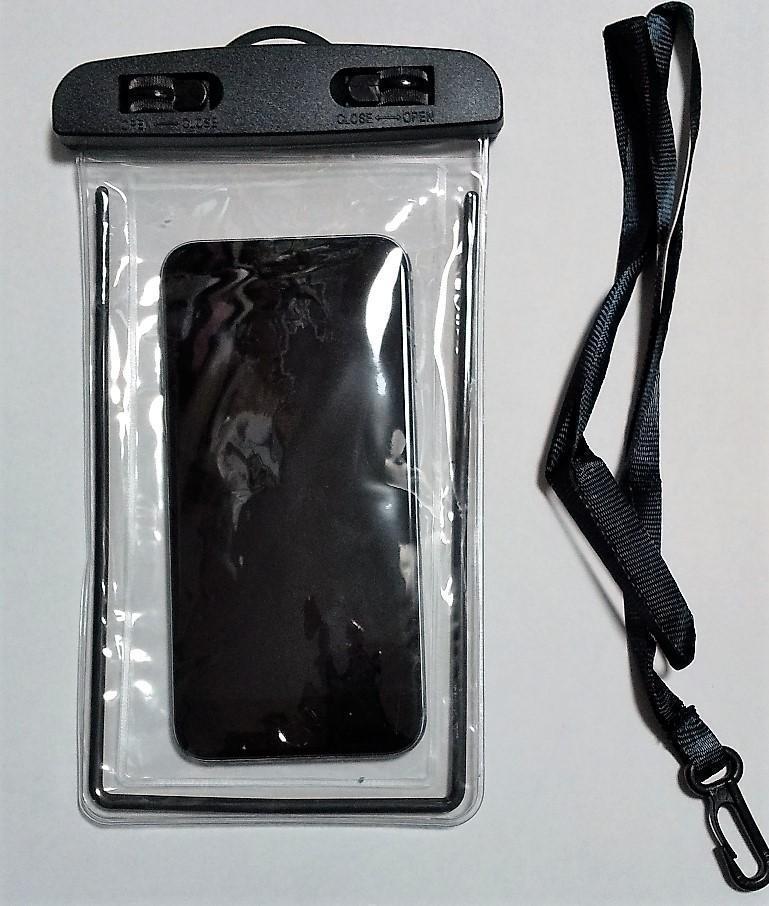 新品 黒 スマホ 防水 ケース カバー 簡易 ストラップ付