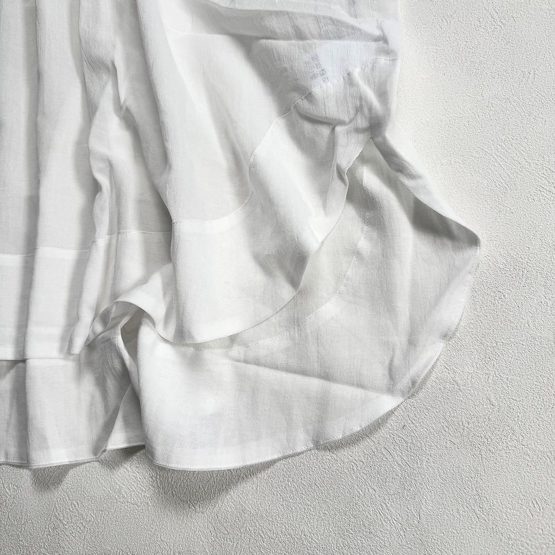 美品 24SS 2024年 ビアズリー コットンシフォンギャザー丸