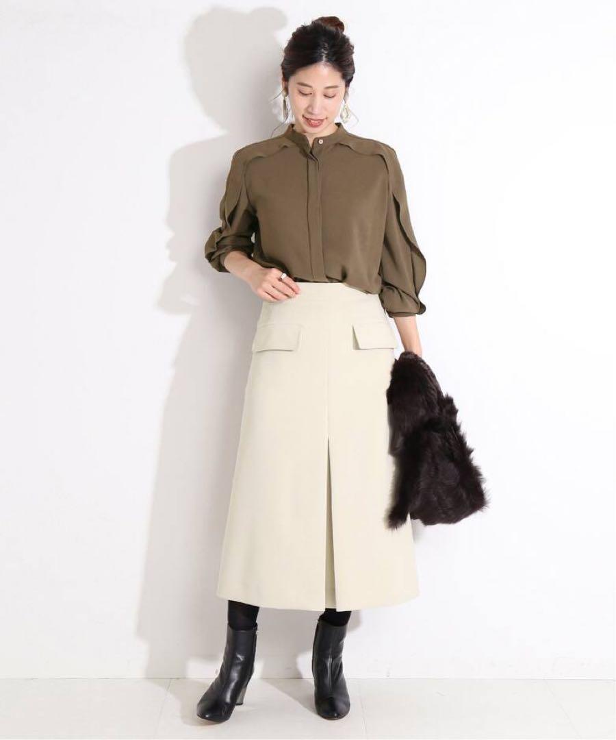 VERMEIL par iena*ジョーゼットフリルバンドカラーブラウス*38