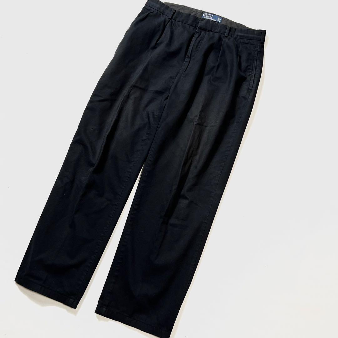 RALPH LAUREN ラルフローレン 2タックチノパンツ ポロチノ ブラック