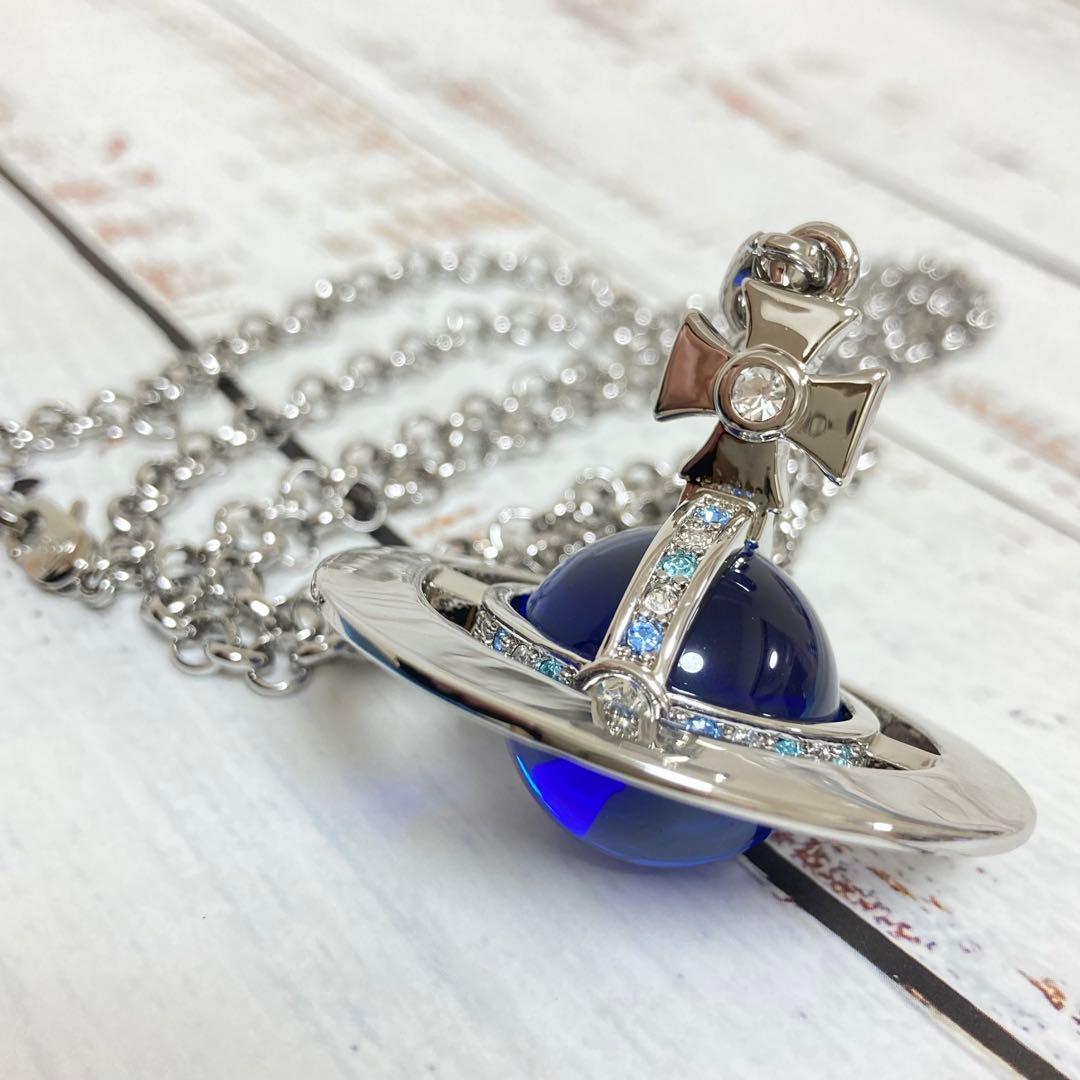 Vivienne Westwood｜スモールオーブネックレス シルバー×ブルー