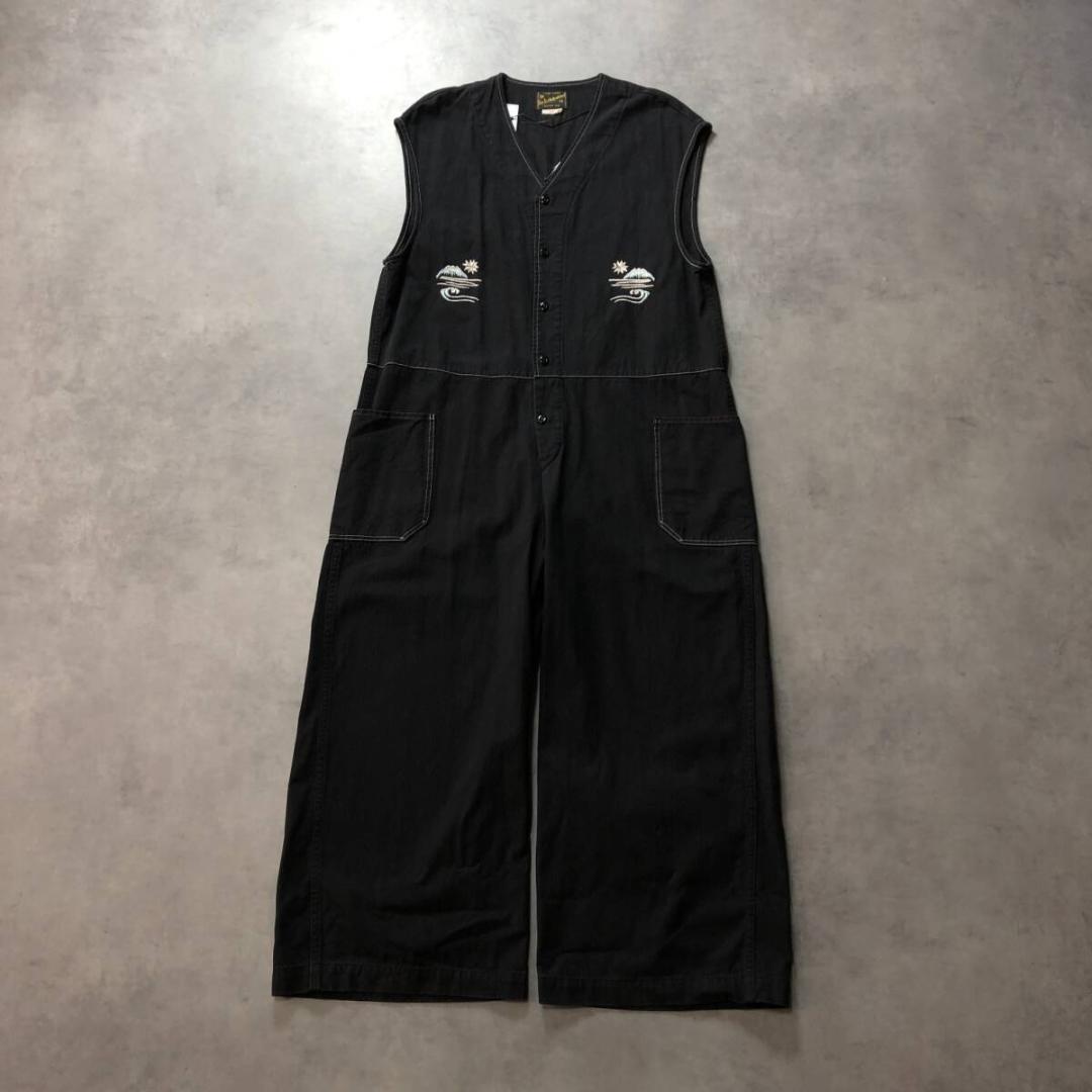 ランキングや新製品 WQ332○gotohollywood：刺オールインワン○02○ つなぎ 黒 サロペット・オーバーオール・オールインワン