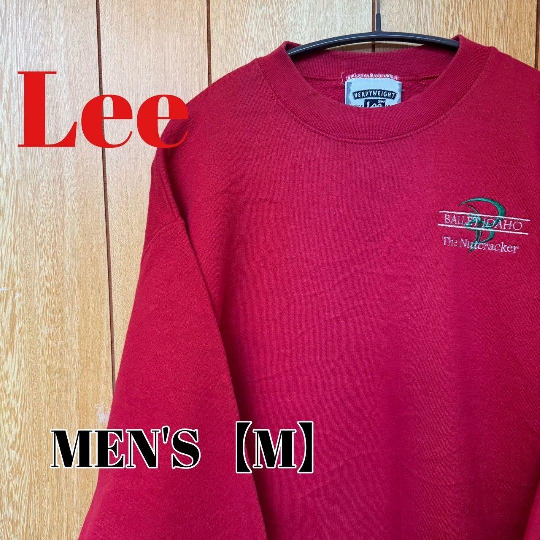 TQ182【US輸入】Lee(リー) スウェット【メンズМ】レッド