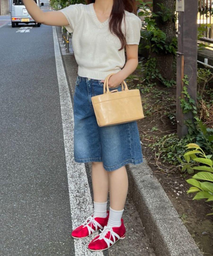 giunon スタンダードハーフデニムパンツ
