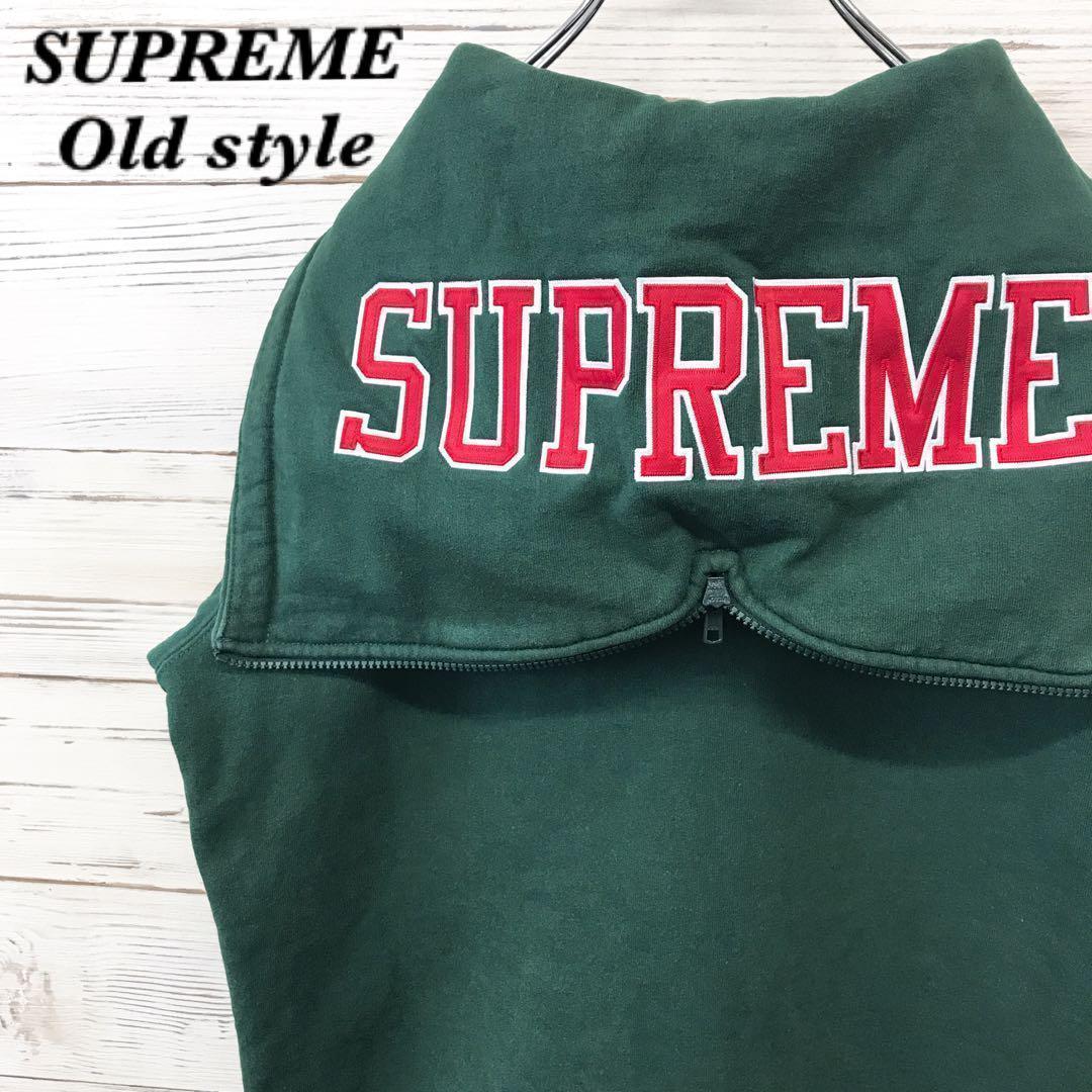 《希少》シュプリーム supreme☆パーカー M 刺繍ロゴ グリーン P786