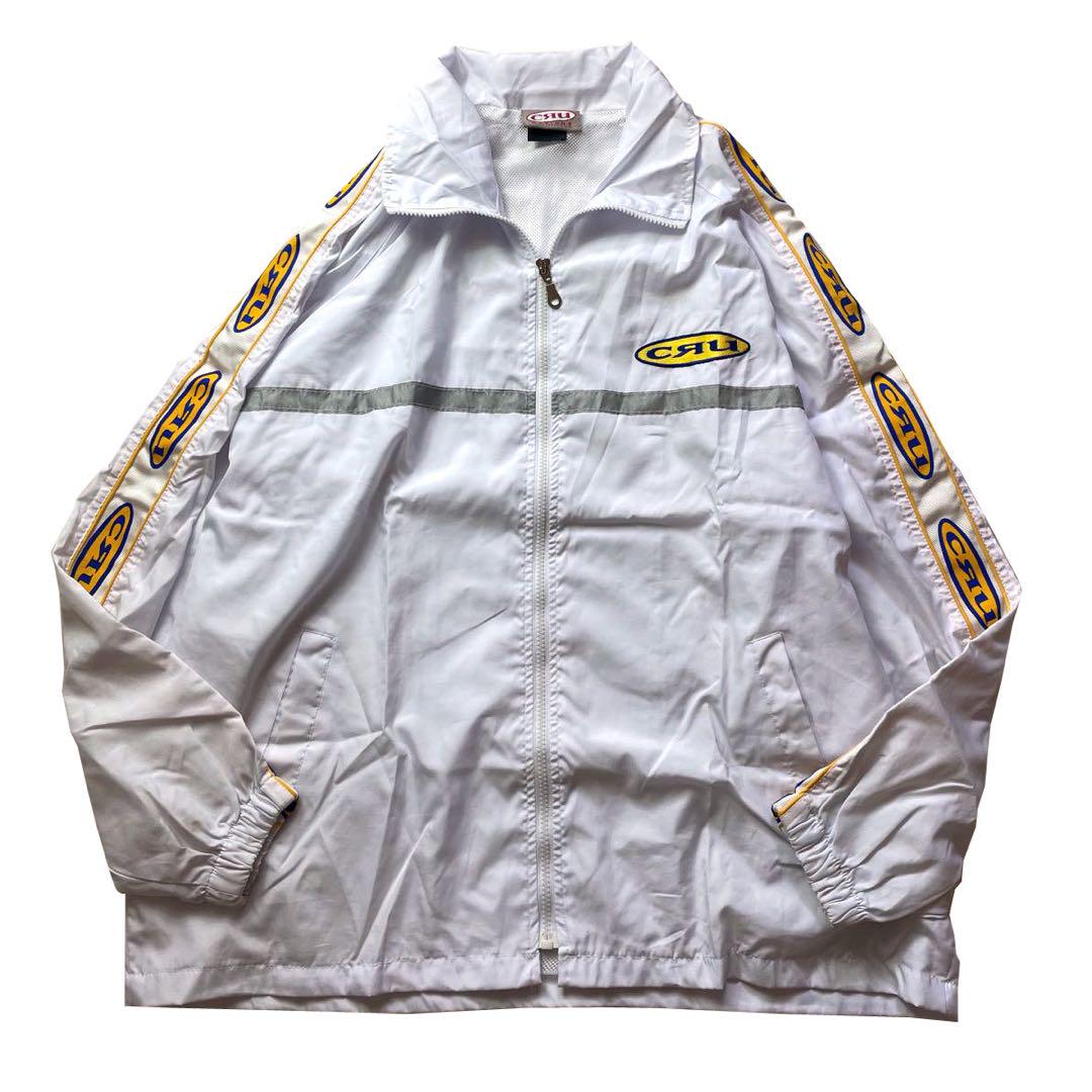 90s CRU クルー ナイロンジャケット k□90年代□クルー/cRu 袖ロゴライン入り ナイロンジャケット