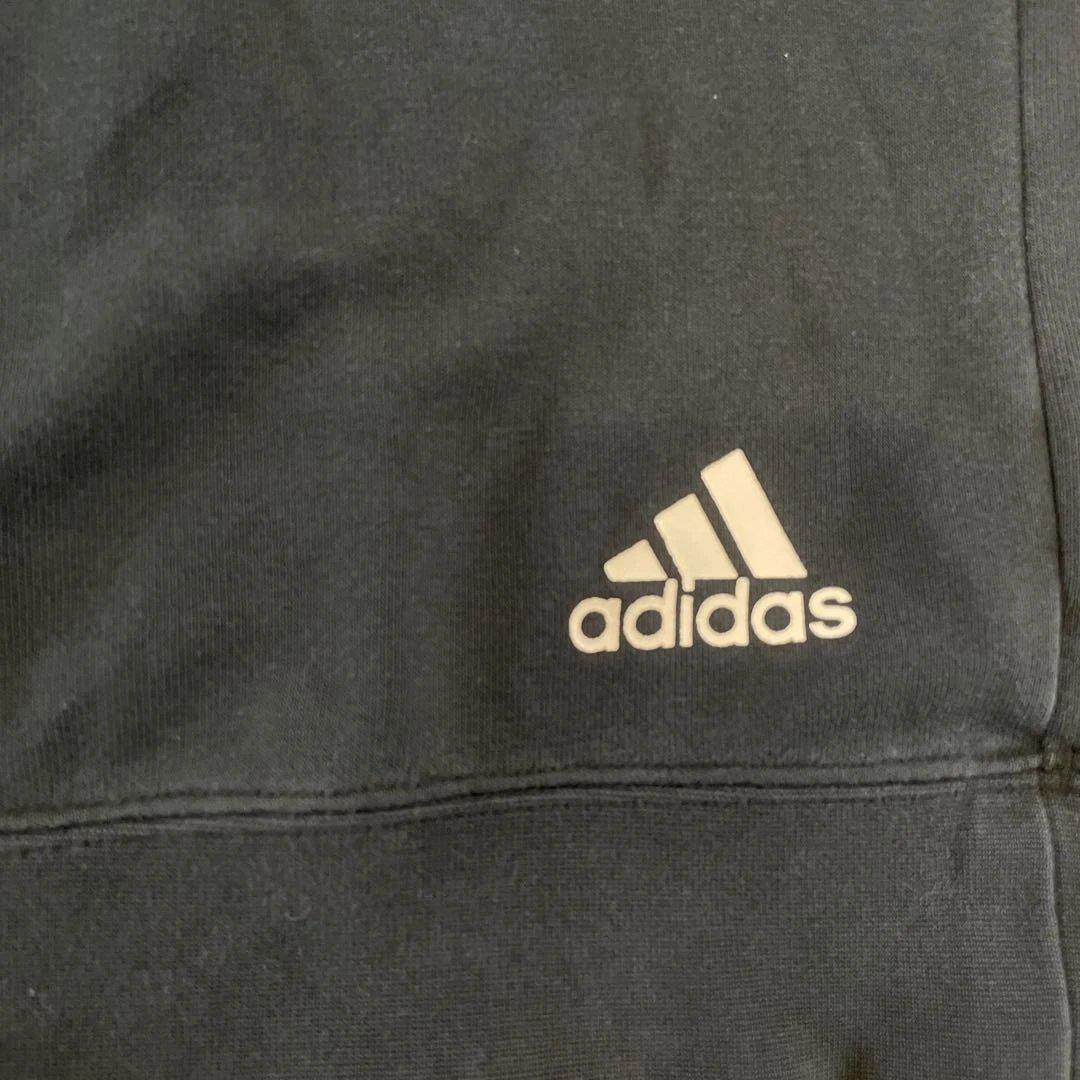 adidas レアル・マドリード スウェット プリントロゴ 古着 黒 XLサイズ