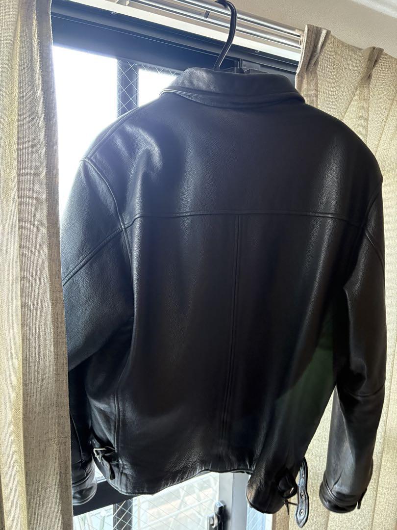 GUESS レザーカーコート 黒 XL ハーフコート レザージャケット