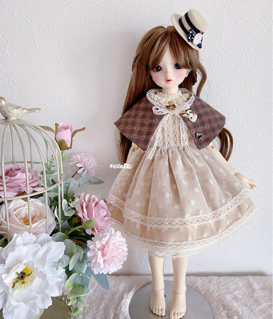 JANAYA ハンドメイド　SDM服　1/4服　茶色欧風洋服ワンピース4点セット