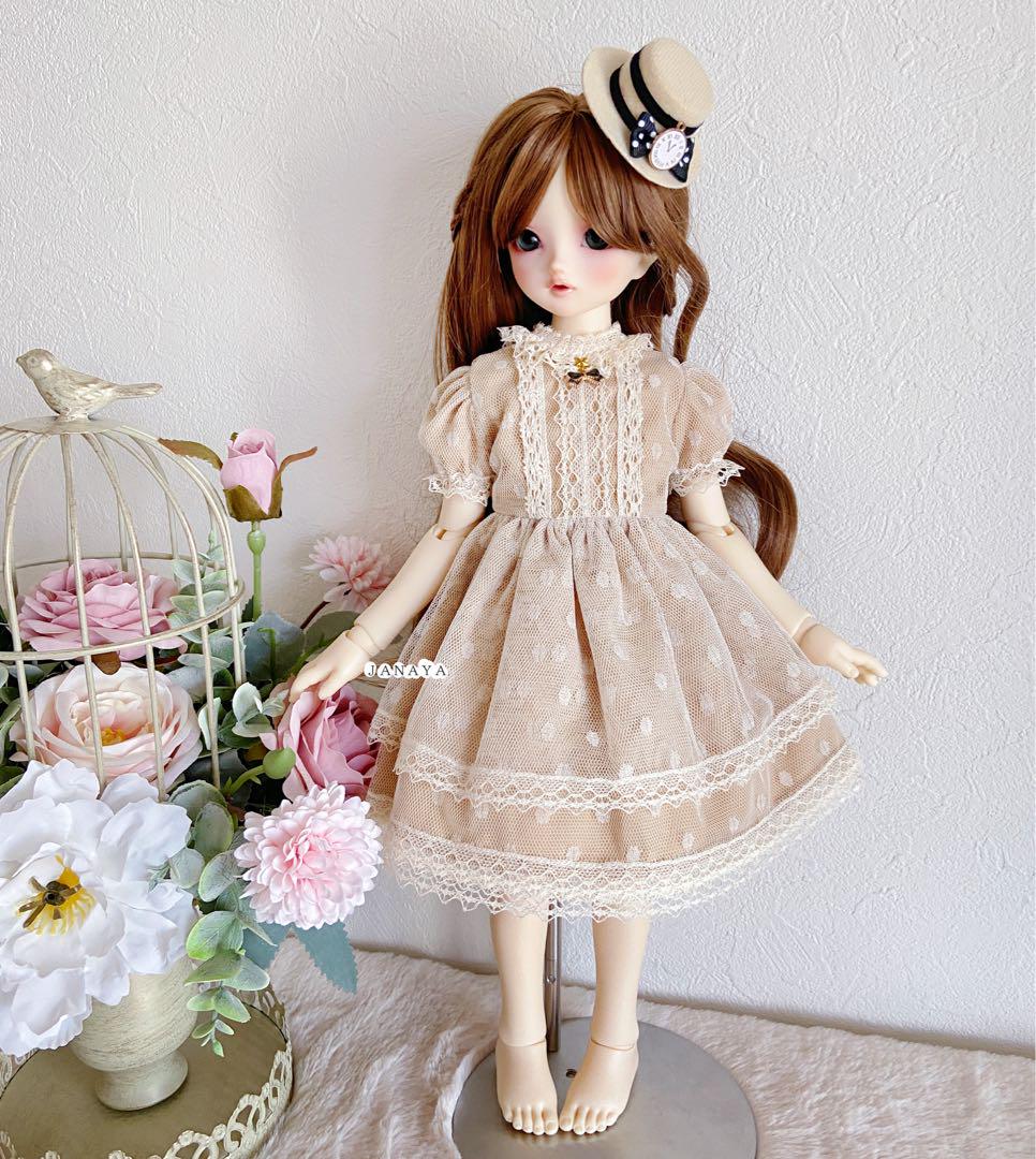 JANAYA ハンドメイド　SDM服　1/4服　茶色欧風洋服ワンピース4点セット