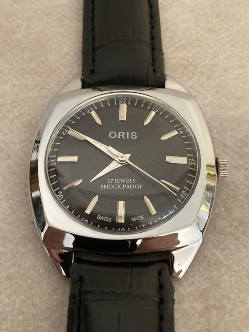 値下げ 稼働★美品★ORIS 機械式 ヴィンテージメンズ腕時計 革ベルト新品