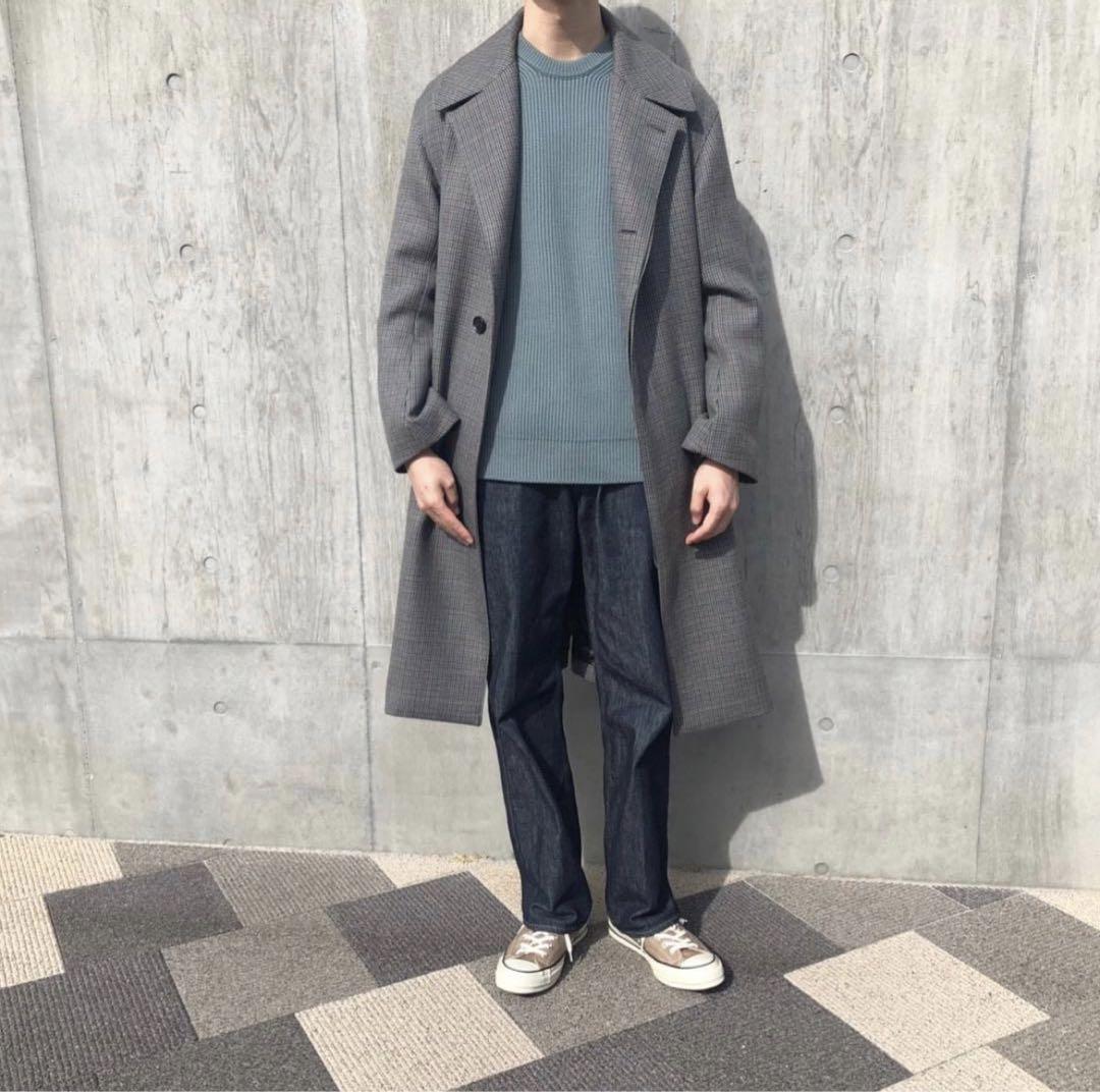 【新品未使用】AURALEE 19aw ダブルフェイスチェックステンカラーコート