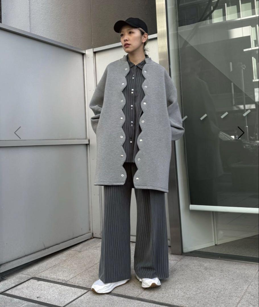 ジャケット・アウター ponte deep pleats scallop design OP