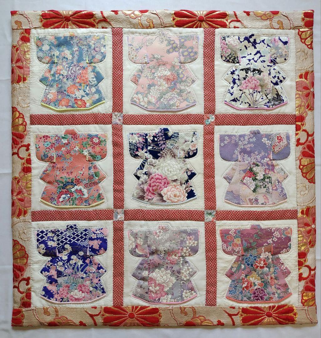 ハンドメイド　パッチワーク　着物　タペストリー　七五三　お正月　お雛祭り