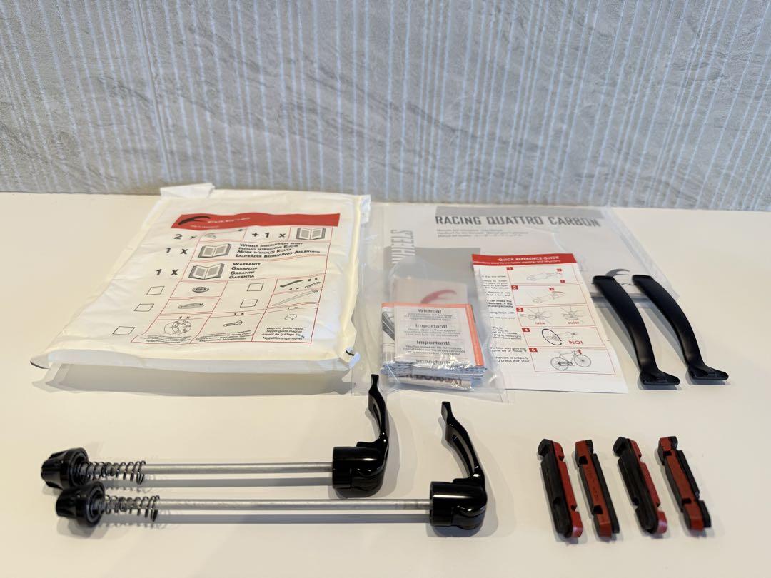 美品 フルクラム クアトロ カーボンホイール前後 スプロケ&タイヤ付き 700C