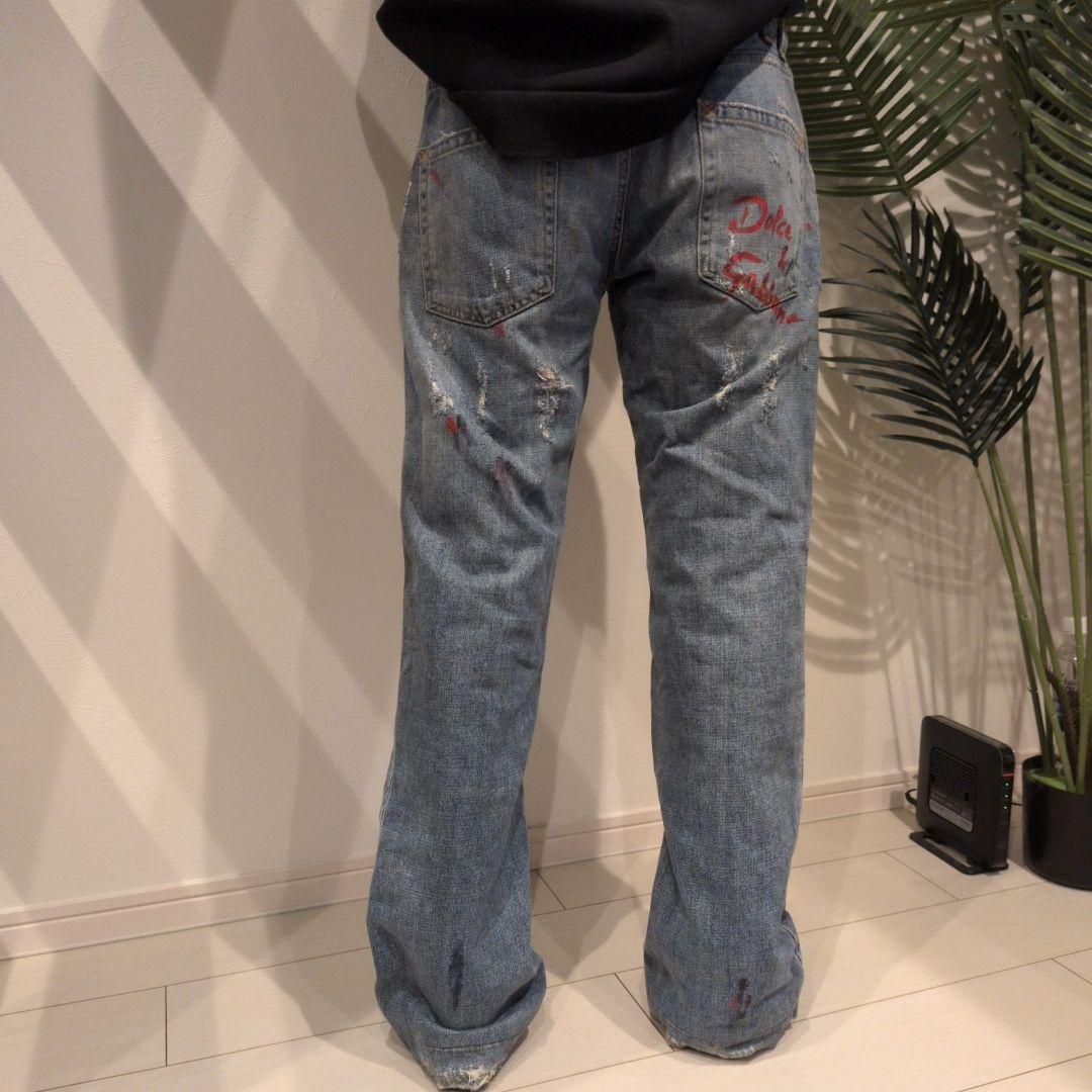 DOLCE&GABBANA クラッシュ加工ペイントダメージデニム サイズ44 DOLCE&GABBANA クラッシュ加工ペイントダメージデニム サイズ44