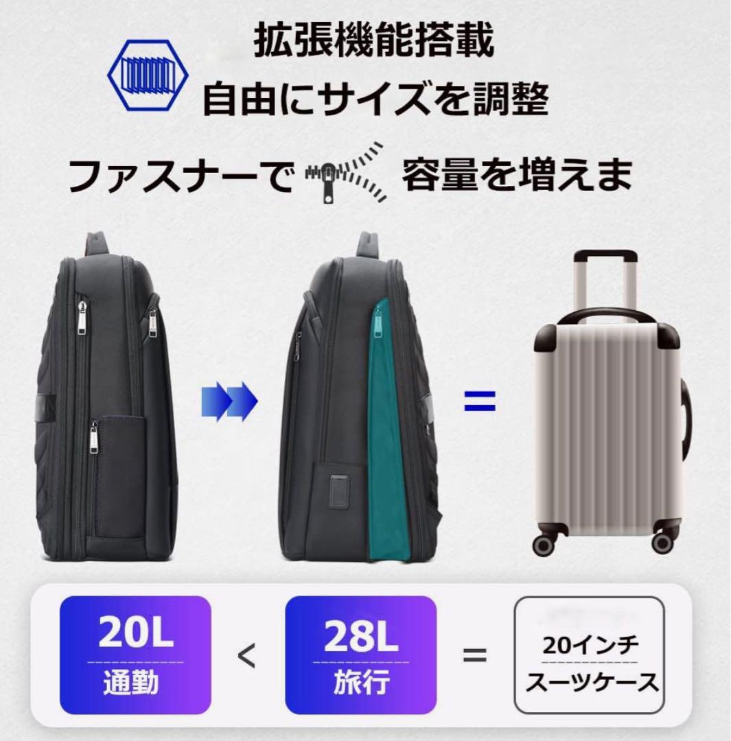 ［BOPAI] リュックサック USB充電付き