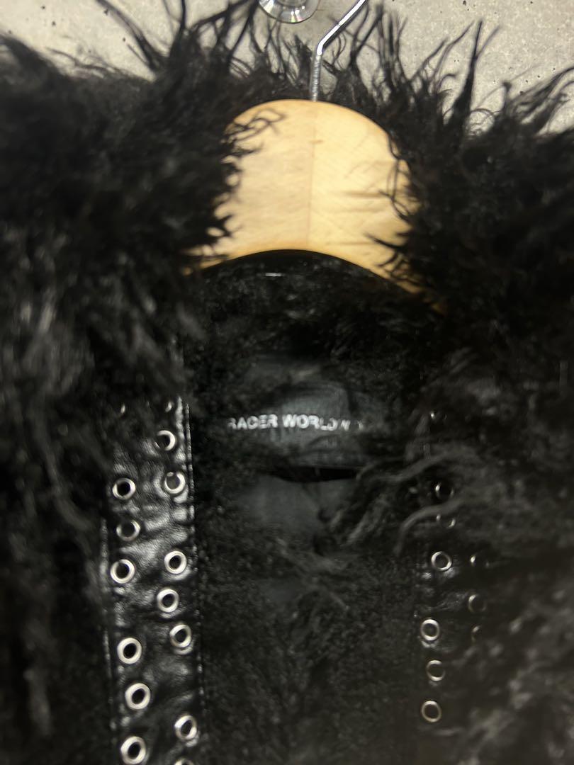 【正規品】racerworldwide black fur bomber
