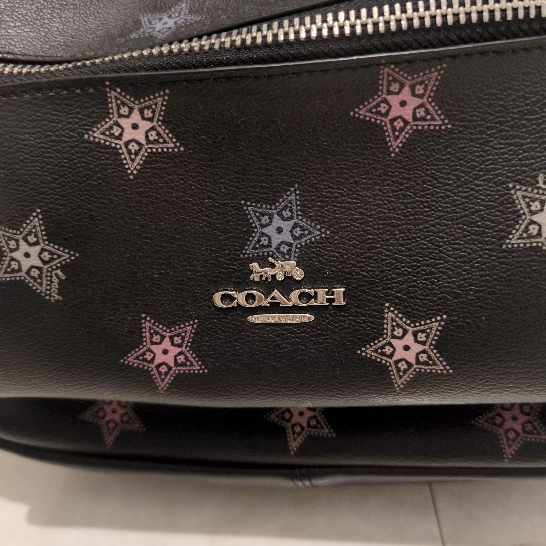 COACH 星柄 ブラックリュック