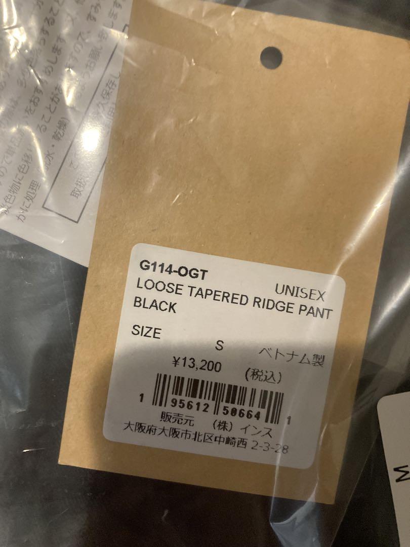 LOOSE TAPERED RIDGE PANT S ブラック